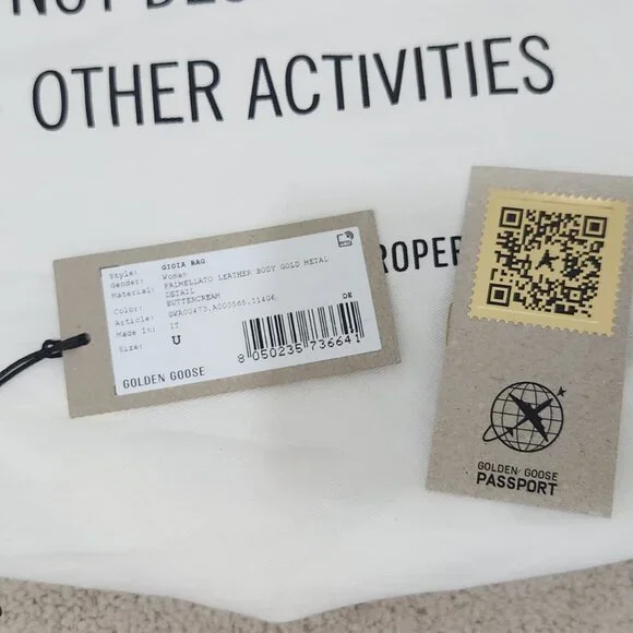 Golden Goose Gioia Bag in butter-colored boarded leather with gold details - Picture 10 of 10